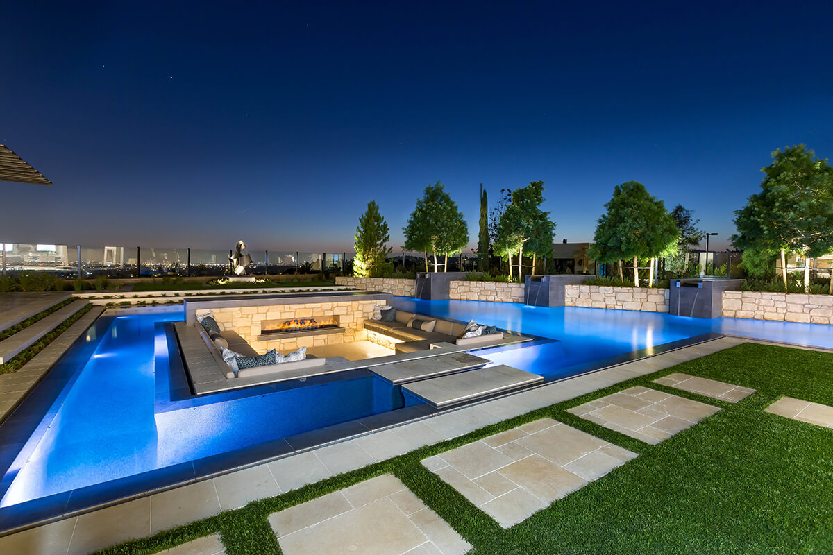 Pool with Sunken Fire Pit